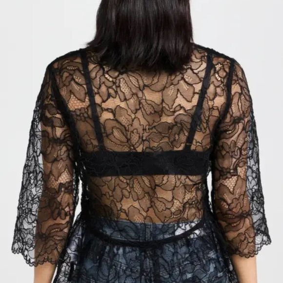 GANNI! Light Lace V Neck Blouse  Light Lace - Picture 3 of 10